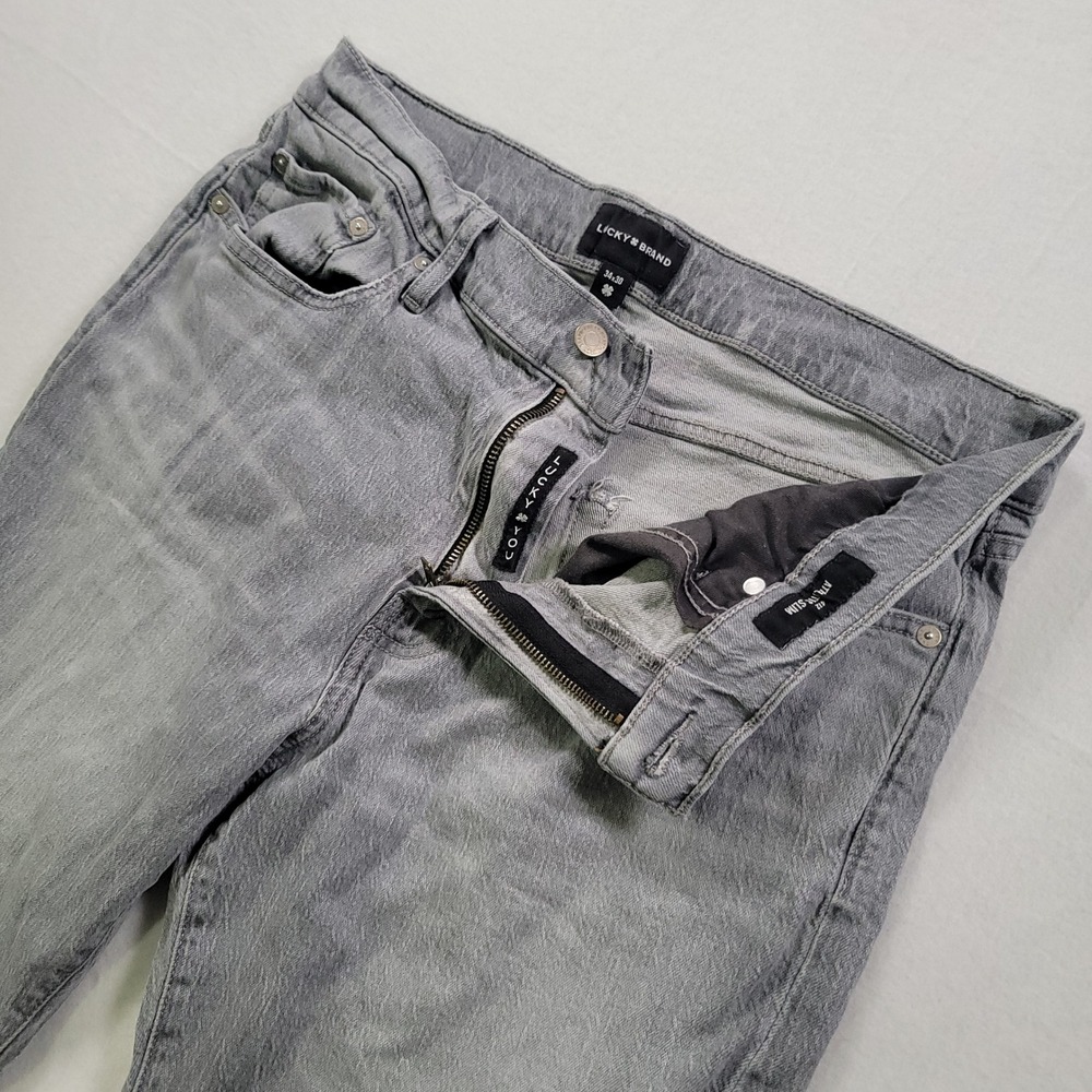 Lucky Brand 412 Athletic Slim Jeans Mens 34x30 Gray Denim Stretch Casual Pants